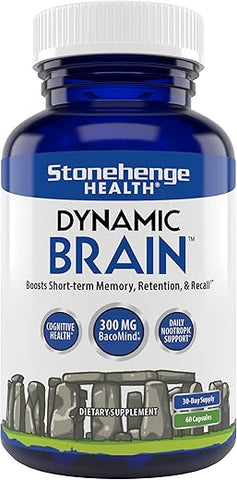 Suplemento Dinâmico para o Cérebro com Nova Fórmula e BacoMind para Aquisição e Retenção de Memória - Stonehenge Health