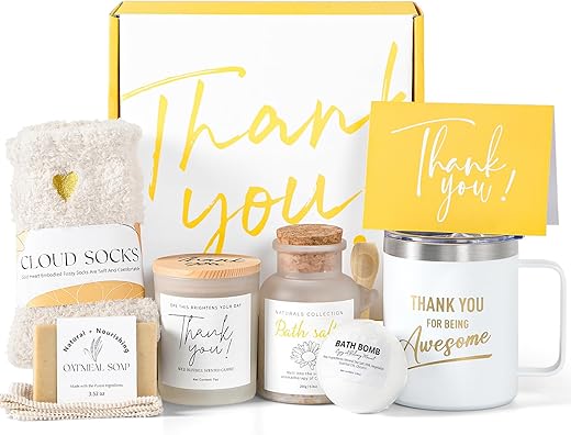 Suhctuptx - Presentes de Agradecimento para Mulheres, 8pcs Cestas de Presentes de Apreciação para Funcionárias – Presentes de Despedida para Colegas de Trabalho, Professora, Chefe, Anfitriã, Secretária, Enfermeira, Mãe, Pastor – Melhor Spa