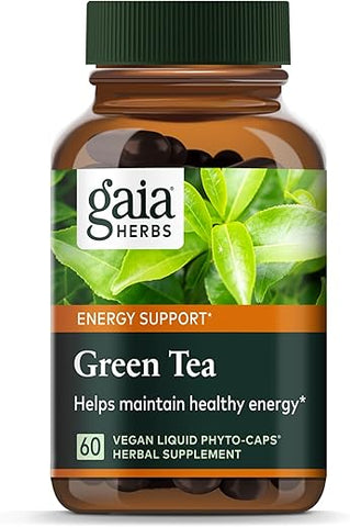 Chá Verde – Mantém Peso Saudável e Níveis de Energia* – com Folha e Extrato de Chá Verde Orgânico – 60 Cápsulas Líquidas Veganas de Fitoterapia (Fornecimento de 15 Dias) - Gaia Herbs