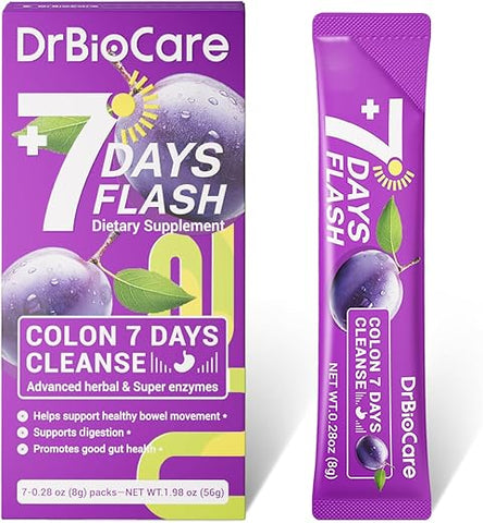 DrBioCare - Limpeza Intestinal em 7 Dias – Colon Flash 7 Dias, Detox – 7 Dias Cleanse