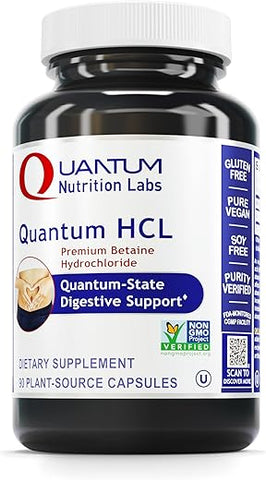 Labs Betaine HCL – Suplemento de Ácido Clorídrico de Betaina para Função Digestiva Ótima e Baixa Acidez Estomacal – 90 cápsulas - Quantum Nutrition