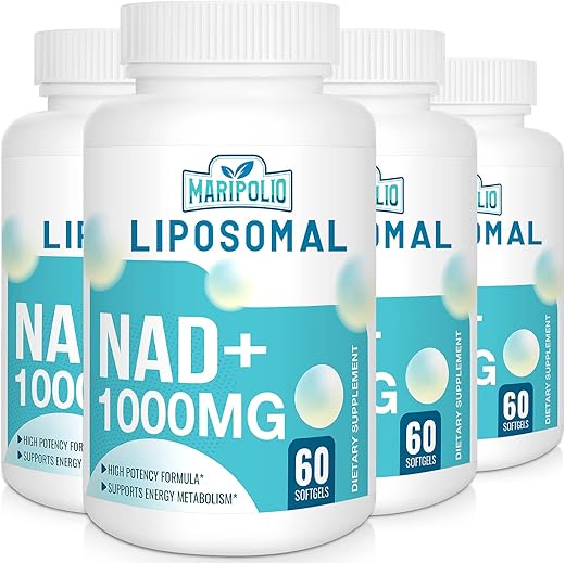 Maripolio - Liposomal NAD 1000 mg | Pontecy NAD Mais Alto | Máxima Absorção | Suplemento Puro de NAD | Energia e Reparo do DNA, Defesa contra o Envelhecimento, Função Cerebral | 240 Softgels