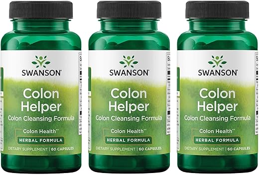 Colon Helper – Promove Saúde Digestiva com Verbena, Raiz de Hydrastis, Casca de Ulmus Rubra | 100% Natural | 60 Cápsulas - Swanson