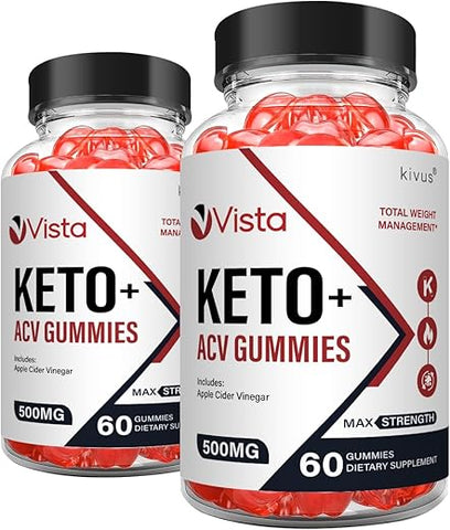 kivus - Kivus Vista Keto Gummies – Gomas Vista Ketogenic ACV (2 Pacotes, 120 Gomas) | Comprimidos de Goma Keto com Vinagre de Maçã | Embalagem Dupla | 120 Gomas | Kivus