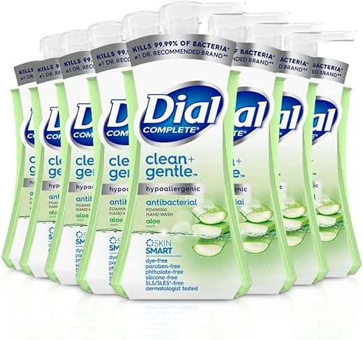 Complete Clean Espuma Antibacteriana para as Mãos, Aroma de Aloe, 221 ml, Kit com 8 Unidades - Dial