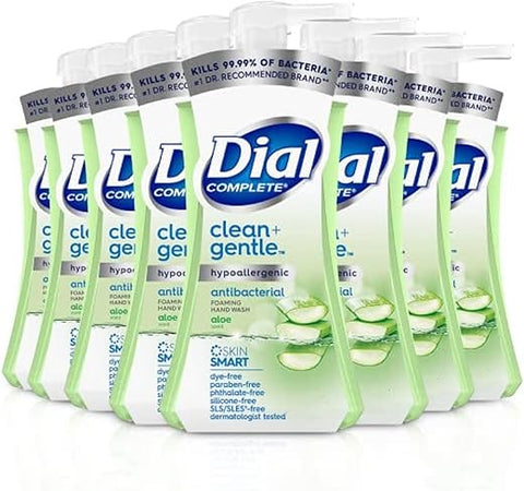 Complete Clean Espuma Antibacteriana para as Mãos, Aroma de Aloe, 221 ml, Kit com 8 Unidades - Dial