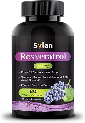 Trans Resveratrol 1000mg 180 Cápsulas – Antioxidante Anti Aging para Saúde do Coração, Articulações e Função Cerebral | SYLAN - SYLAN