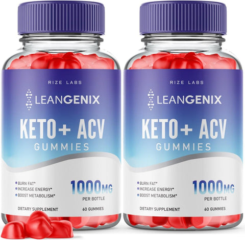 rize labs - (2 Pacotes) Gomas Leangenix Keto ACV, Leangenix Keto ACV para Perda de Peso Avançada, Leangenix Keto para Queimar Gordura e Usar como Principal Fonte de Energia, Leangenix Gomitas, Suplemento