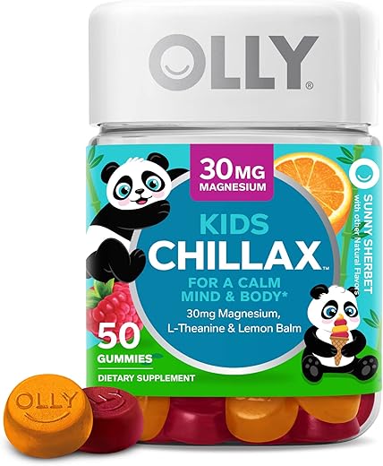 Kids Chillax Gummies – Suplemento de Magnésio, L-Teanina e Melissa, Sabor Sorvete – Marca OLLY - OLLY