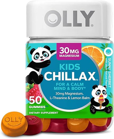 Kids Chillax Gummies – Suplemento de Magnésio, L-Teanina e Melissa, Sabor Sorvete – Marca OLLY - OLLY
