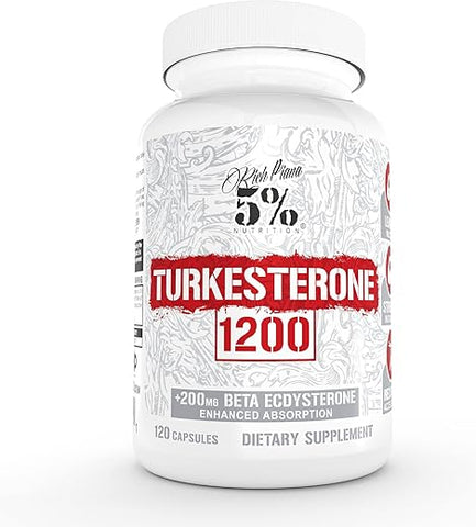 5% Nutrition - 5%% Nutrition Turkesterone 1200 mg 200mg Ecdysterone | Max Pureza | Comprimidos | 200 g