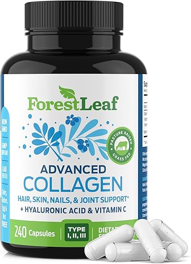 Multi Collagen Pills – Colágeno para Homens | Fortaleça sua pele e cabelo | 100% Natural | 120 cápsulas - ForestLeaf