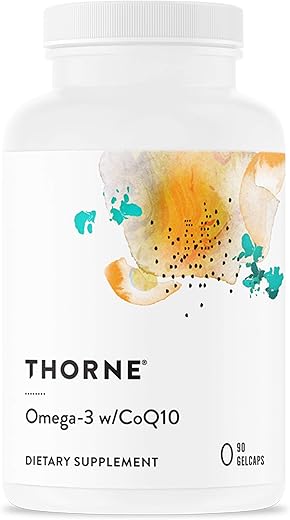 Ômega-3 com CoQ10 – Suplemento de Ácidos Graxos Ômega-3 com CoQ10 – EPA e DHA – 90 Cápsulas Gelatinosas - THORNE
