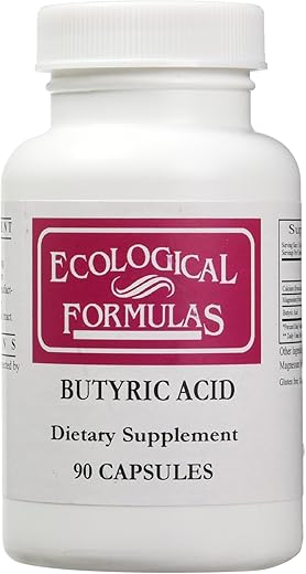 Cálcio Magnésio Butirato (Ácido Butírico), Suporte para a Saúde Intestinal. 1-Pack, Creme, 90 Cápsulas - Ecological Formulas