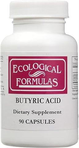 Cálcio Magnésio Butirato (Ácido Butírico), Suporte para a Saúde Intestinal. 1-Pack, Creme, 90 Cápsulas - Ecological Formulas