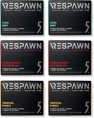 By 5 Pack Sortido 6 unid. – Menta Refrescante, Romã Melancia, Ponche Tropical – 300ml - RESPAWN