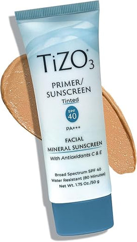 Protetor Solar e Primer Facial Mineral TiZO3, FPS 40 de Amplo Espectro com Antioxidantes, Acabamento Matte, Livre de Fragrâncias e Óleo, Recomendado por Dermatologistas, PA 50 ml