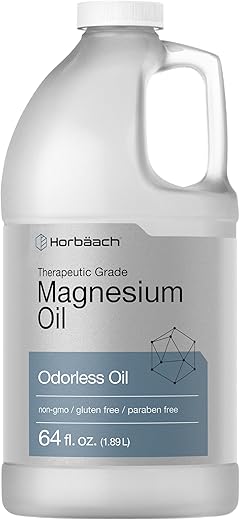Óleo de Magnésio | 1892 ml | Grau Terapêutico | Fórmula Vegetariana, Não-OGM, Sem Glúten e Sem Parabenos | Inodoro - Horbäach