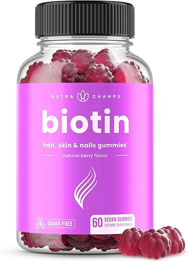Gomas de Biotina Sem Açúcar 10000mcg [Alta Potência] – Cabelos e Pele Saudáveis - NutraChamps