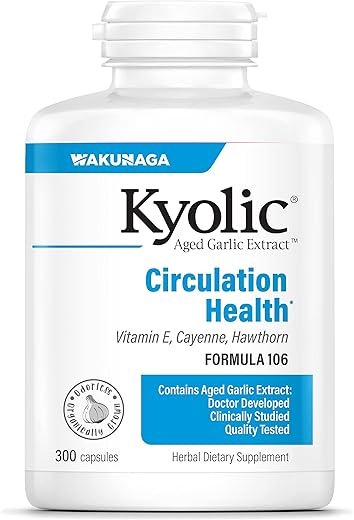 Aged Garlic Extract Fórmula 106, Saúde da Circulação, 300 Cápsulas (Embalagem Pode Variar) - Kyolic