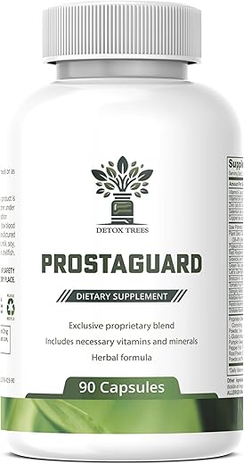 Detox Trees - ProstaGuard – Suplemento para a Próstata com Extrato de Saw Palmetto, Pygeum Africanum, Beta Sitosterol e Zinco para a Saúde da Próstata