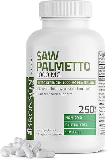 Saw Palmetto 1000 MG por Porção Extra Forte – Suporte à Saúde da Próstata – 100% Natural - Bronson