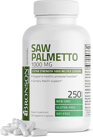 Saw Palmetto 1000 MG por Porção Extra Forte – Suporte à Saúde da Próstata – 100% Natural - Bronson