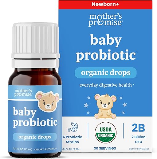 Mother's Promise - Gotas Probióticas Orgânicas USDA para Bebês | Auxilia em Cólicas, Refluxo, Gases | Marca: Baby Drops
