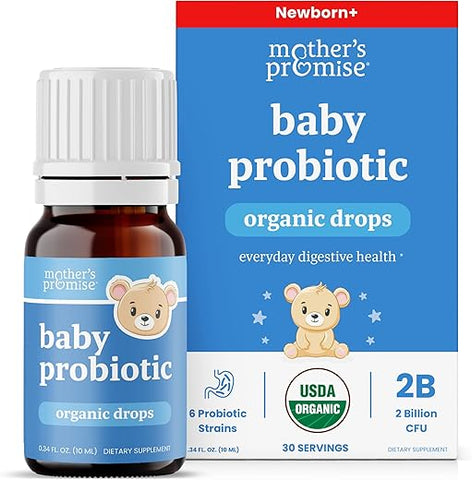 Mother's Promise - Gotas Probióticas Orgânicas USDA para Bebês | Auxilia em Cólicas, Refluxo, Gases | Marca: Baby Drops