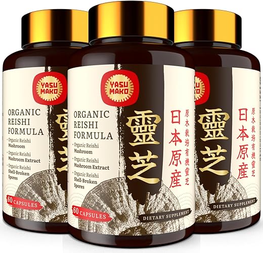 Yasumako - Suplemento de Cogumelo Reishi Japonês 800mg com Extrato de Cogumelo Reishi 500mg