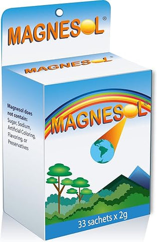 Magnesol - Suplemento de Magnésio – Cloreto de Magnésio com Óxido de Zinco – Forma em Pó – 260mg / 33 Sachês 1 pacote