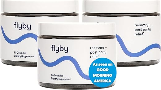 Pílulas Flyby Recovery – A Ressaca Sem Exageros!™ – Essencial pós-festa com Suporte ao Fígado | Eletrólitos, Vitaminas