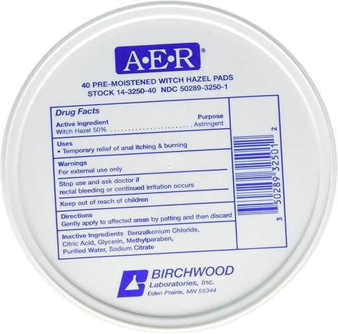 Birchwood Casey - BIRCHWOOD Laboratories – Lenços de Hamamélis Pré-Umedecidos A-E-R, 160 Unidades (Pacote com 4) – Cuidados com a Pele