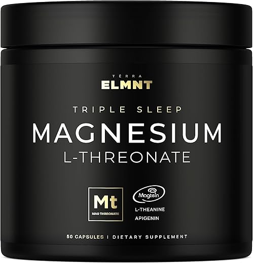 TERRA ELMNT - ELMNT Triple Sleep Magnesium Threonate com Apigenina e Teanina – Suplemento para um sono profundo e relaxante  ELMNT