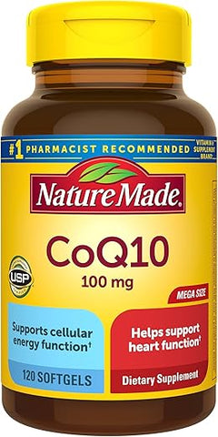CoQ10 100mg – Suporte para a saúde do coração, 120 cápsulas softgel, suprimento de 120 dias - Nature Made