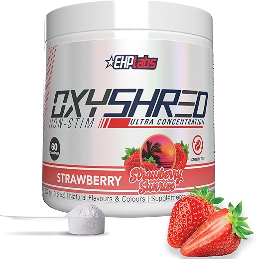 OxyShred – Pré-treino em Pó Não Estimulante, Livre de Cafeína para Homens – Estimulante Grátis - EHP Labs