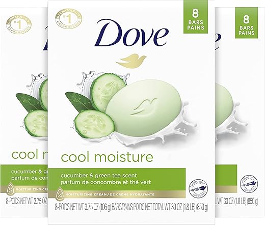 Barra de Beleza Cuidado da Pele Para uma Pele Mais Suave Pepino e Chá Verde Mais Hidratante que Sabonete em Barra 105g 24 unidades - Dove