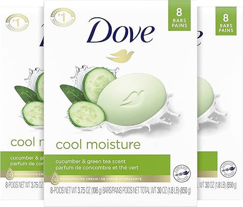 Barra de Beleza Cuidado da Pele Para uma Pele Mais Suave Pepino e Chá Verde Mais Hidratante que Sabonete em Barra 105g 24 unidades - Dove