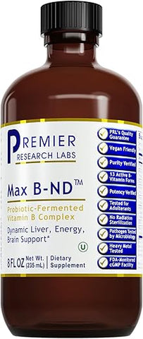 Max B-ND – Complexo de Vitaminas B Líquido para o Fígado – 30ml - Premier Research Labs