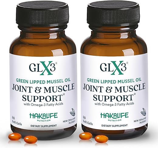HAKA Life Nutrition - GLX3 Ômega-3 Extra Forte | Óleo de Mexilhão de Lábios Verdes da Nova Zelândia – Conforto, Flexibilidade, Recuperação Muscular – Cápsulas de Ômega 3 ETA EPA DHA 2 Meses