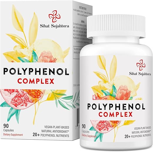 Sihat Sejahtera - Suplemento de 67.500 MG de Polifenóis – Antioxidantes Poderosos – Marca em Destaque