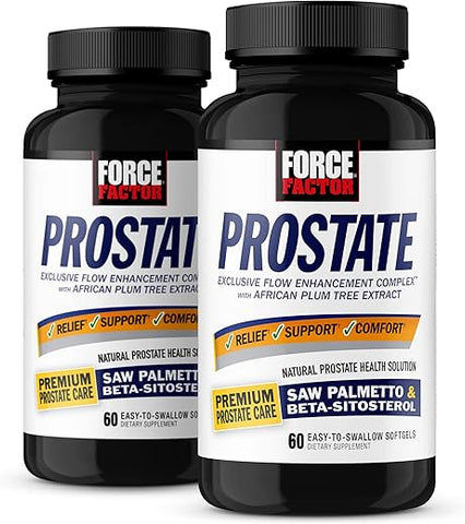 Prostate – Suporte para Saúde da Próstata, Tamanho, Alívio Urinário, Controle da Bexiga, Redução da Micção Noturna - Force Factor