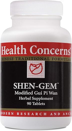 Health Concerns - Shen-Gem – Suplemento Herbal Gui Pi Wan Modificado – 90 Comprimidos – Saúde e Bem-Estar