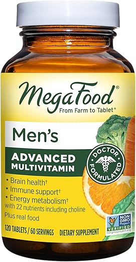 Multivitamínico Avançado para Homens – Fórmula Médica – Colina, Vitamina B12, Vitamina D, Vitamina C – 60 cápsulas - MegaFood