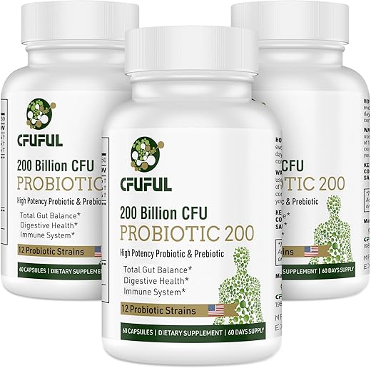 Cfuful - Probióticos para Mulheres e Homens – 200 Bilhões UFC 12 Cepas Probióticas para Digestão e Imunidade