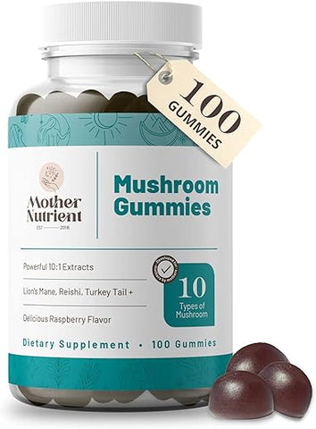 Mother Nutrient - Suplemento de Cogumelo Nutriente para Mães – Extrato Puro de Cogumelos – Chaga, Reishi, Cordyceps – 60 gomas