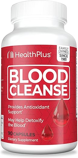 Blood Cleanse – Suplemento Alimentar Natural Sem Glúten com Ingredientes Herbais (90 Cápsulas, 45 Porções) - Health Plus