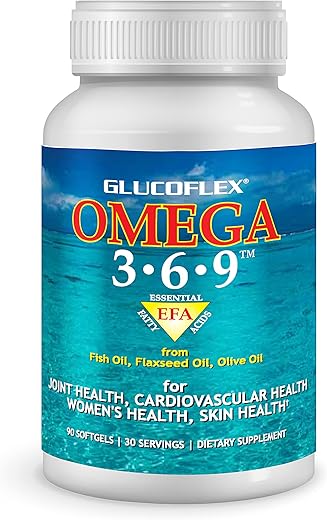 Windmill - vGlucoflex Omega 3-6-9: Óleo de Peixe EPA/DHA para Saúde das Articulações, 30 porções