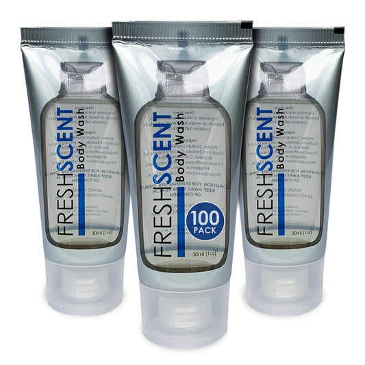 Body Wash 30ml (100 Unidades) Tamanho de Viagem para Hotel, Amenidades e Artigos de Higiene em Atacado - Freshscent