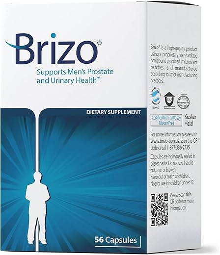 Suplemento Natural para Próstata em Cápsulas | Saúde da Próstata, Reduz Frequência e Urgência Urinária | Extrato de Soja Fermentada (SC012) | 1 Mês de Fornecimento - Brizo
